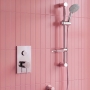 Prestige Plan Thermostatic Single Round Push Button Concealed Mixer Shower with Shower Kit
