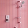 Prestige Plan Thermostatic Single Round Push Button Concealed Mixer Shower with Shower Kit