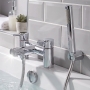 Prestige Plan Bath Shower Mixer Tap Pillar Mounted - Chrome