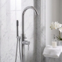 Prestige Plan Freestanding Bath Shower Mixer with Shower Kit Chrome