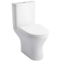 Prestige Primo Round Rimless Open Back Close Coupled Toilet with Push Button Cistern - Soft Close Seat