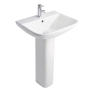 Prestige Primo Square Basin with Full Pedestal 550mm Wide - 1 Tap Hole