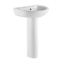 Prestige Proton Basin with Full Pedestal 540mm Wide - 2 Tap Hole