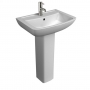 Prestige Pure Basin with Full Pedestal 550mm Wide 1 Tap Hole