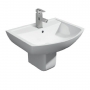 Prestige Pure Basin with Semi Pedestal 550mm Wide 1 Tap Hole