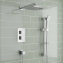 Prestige Pure Option 3 Thermostatic Concealed Shower Valve with Adjustable Slide Rail Kit and Fixed Head - Chrome