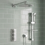 Prestige Pure Option 6 Thermostatic Concealed Shower Valve with Adjustable Slide Rail Kit and Fixed Head - Chrome