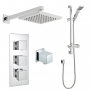 Prestige Pure Option 6 Thermostatic Concealed Shower Valve with Adjustable Slide Rail Kit and Fixed Head - Chrome
