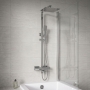 Prestige Pure Thermostatic Bar Shower Mixer with Rigid Riser Kit and Bath Filler Spout - Chrome