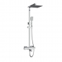 Prestige Pure Thermostatic Bar Shower Mixer with Rigid Riser Kit and Bath Filler Spout - Chrome