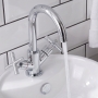 Prestige Times Mono Basin Mixer Tap with Click Waste Dual Handle - Chrome