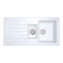 Prima Ceramic 1.5 Bowl 1D Reversible Inset Kitchen Sink 1015mm x 525mm L - White