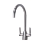 Prima Chelsea Dual Lever Kitchen Sink Mixer Tap - Brushed Steel