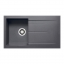 Prima+ Granite Compact 1 Bowl Inset Kitchen Sink 860mm L x 500mm W - Gun Metal