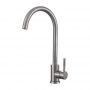 Prima Soho Swan Neck Single Lever Kitchen Sink Mixer Tap - Brushed Steel