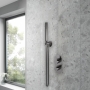 Delphi Loop Brushed Pewter Dual Concealed Shower Set with Handset and Bracket