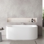 Delphi Paradise Fluted D-Shaped Back-to-Wall Freestanding Bath