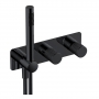 RAK Amalfi Thermostatic Concealed Dual Outlet Shower Valve with Handset - Matt Black