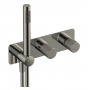RAK Amalfi Thermostatic Concealed Dual Outlet Shower Valve with Handset - Brushed Nickel