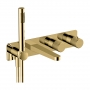RAK Amalfi Thermostatic Concealed Dual Outlet Shower Valve with Handset and Bath Spout - Brushed Gold
