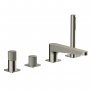 RAK Amalfi 4-Hole Bath Shower Mixer Tap Pillar Mounted - Brushed Nickel