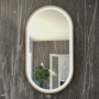 RAK Art Oval LED Illuminated Bathroom Mirror with Demister Pad 1000mm H x 550mm W - Brushed Gold