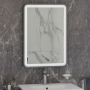 RAK Art Soft LED Illuminated Bathroom Mirror with Demister Pad 700mm H x 500mm W - Brushed Nickel