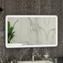 RAK Art Soft LED Illuminated Bathroom Mirror with Demister Pad 600mm H x 1200mm W - Brushed Nickel