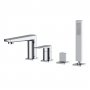 RAK Blade 4-Hole Bath Shower Mixer Tap Pillar Mounted - Chrome
