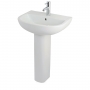 RAK Compact Basin and Full Pedestal 550mm Wide - 1 Tap Hole