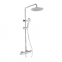 RAK Compact Thermostatic Round Bar Mixer Shower with Shower Kit + Fixed Head - Chrome