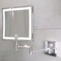 RAK Demeter Square LED 3x Magnifying Mirror with Switch 264mm H x 200mm W Illuminated