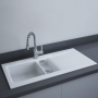 RAK Dream 1 Slim Ceramic Kitchen Sink 1.5 Bowl 1010mm L x 510mm W - Matt White