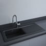 RAK Dream 2 Slim Ceramic Kitchen Sink 1.0 Bowl 1010mm L x 510mm W - Matt Black