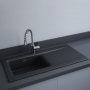 RAK Dream 2 Slim Ceramic Kitchen Sink 1.0 Bowl 1010mm L x 510mm W - Matt Black