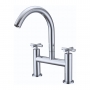 RAK Ella Crosshead Bath Filler Tap Pillar Mounted - Chrome