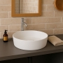 RAK Feeling Round Countertop Wash Basin 420mm Wide - Matt White