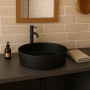 RAK Feeling Round Countertop Wash Basin 420mm Wide - Matt Black