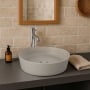 RAK Feeling Round Countertop Wash Basin 420mm Wide - Matt Cappuccino