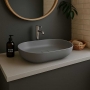 RAK Feeling Oval Countertop Wash Basin 550mm Wide - Matt Grey