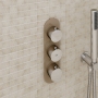 RAK Feeling Thermostatic Round Dual Outlet Concealed Shower Valve - Cappuccino
