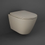 RAK Feeling Rimless Wall Hung Toilet with Soft Close Seat - Matt Cappuccino