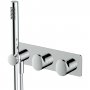 RAK Horizontal Thermostatic Concealed Dual Outlet Shower Valve with Handset - Chrome