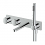 RAK Horizontal Thermostatic Concealed Dual Outlet Shower Valve with Handset and Bath Spout - Chrome
