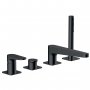 RAK Ischia 4-Hole Bath Shower Mixer Tap Pillar Mounted - Matt Black
