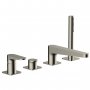 RAK Ischia 4-Hole Bath Shower Mixer Tap Pillar Mounted - Brushed Nickel