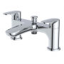 RAK Mercury Bath Shower Mixer Tap with Hose and Handset Pillar Mounted - Chrome