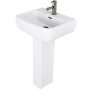RAK Metropolitan Basin and Full Pedestal 520mm Wide - 1 Tap Hole