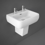 RAK Metropolitan Basin and Semi Pedestal 520mm Wide - 2 Tap Hole