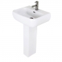 RAK Metropolitan Basin and Full Pedestal 520mm Wide - 1 Tap Hole